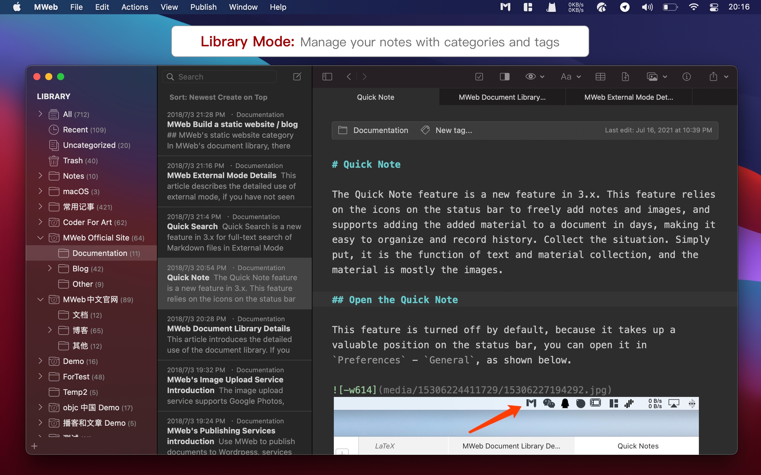 MWeb for Mac software